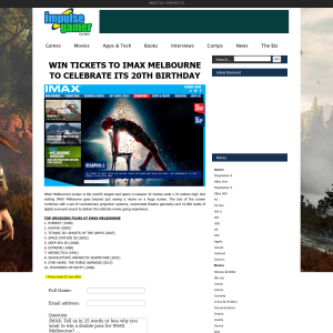 Win Tickets to Imax Melbourne