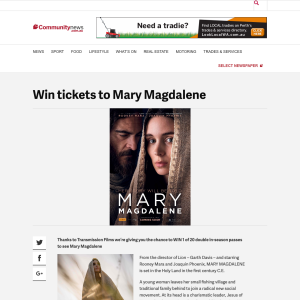 Win tickets to Mary Magdalene