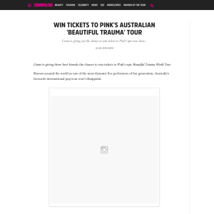 Win tickets to Pink's Australian 'Beautiful Trauma' tour