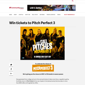 Win tickets to Pitch Perfect 3