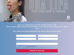 Win tickets to see Dua Lipa for you and a friend