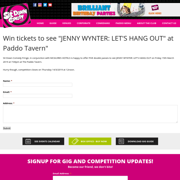 Win tickets to see Jenny Wynter