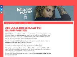Win Tickets to see Julia Michaels at [V] Island Parties