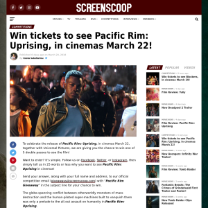 Win tickets to see Pacific Rim: Uprising