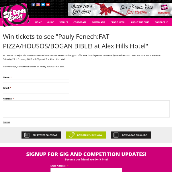 Win Tickets to see Paul Fenech at Alex Hills Hotel