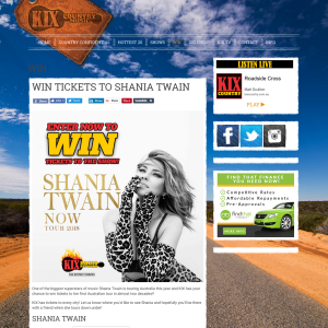 Win Tickets to Shania Twain