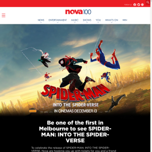 Win tickets to Spider-man: Into the Spider-verse
