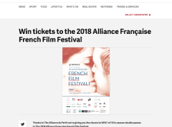 Win tickets to the 2018 Alliance Française French Film Festival