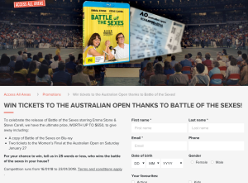 Win tickets to the Australian Open thanks to Battle of the Sexes