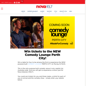 Win tickets to the Comedy Lounge Perth