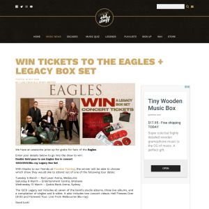 Win tickets to the Eagles + Legacy Box Set