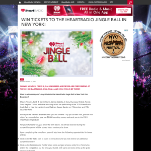 Win tickets to the iHeartRadio Jingle Ball in New York