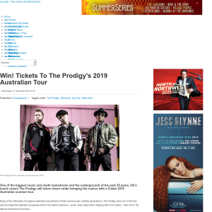 Win tickets to the Prodigy's 2019 Australian Tour