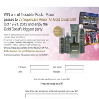 Win tickets to V8 Supercars Armor All Gold Coast 600 
