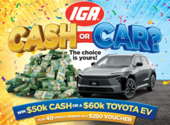 Win a Toyota Bz4x Standard SUV or $50K Cash - IGA Tasmania
