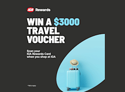 Win a $3K Travel Voucher with IGA Rewards
