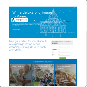 Win trip for 2 to Rome