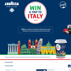Win Trip to Italy plus weekly prizes