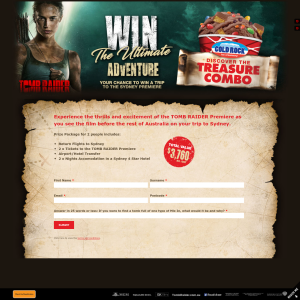 Win trip to Sydney to Tomb Raider premiere