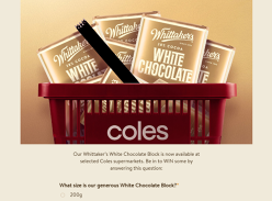 Win Two Blocks of Whittaker’s White Chocolate