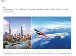 Win Two Economy Class Tickets To Dubai
