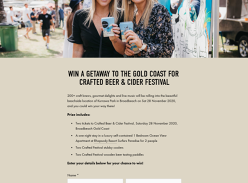 Win Two Tickets to Crafted Beer & Cider Festival & One Night Accommodation in Gold Coast