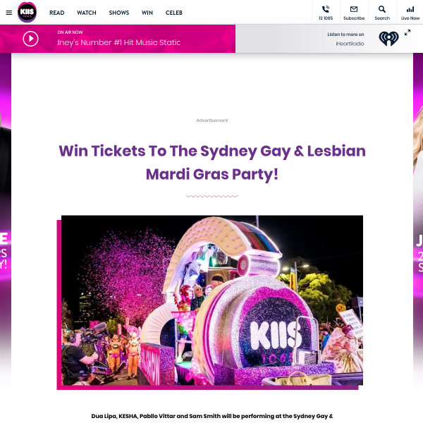 Win Two Tickets To The Sydney Gay & Lesbian Mardi Gras Party
