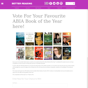 Win two VIP tickets to the Australian Book Industry Awards 2018