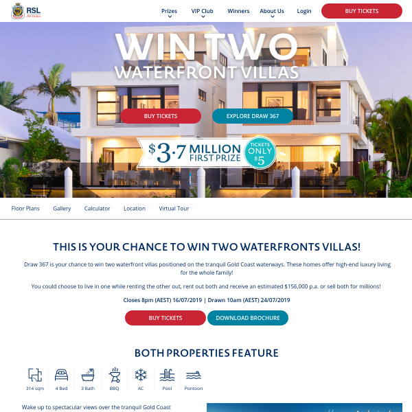 Win TWO Waterfront Villas