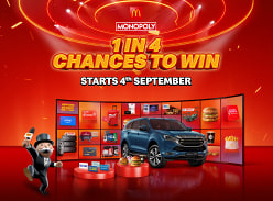 Win Various Prizes, 1 in 4 Chances to Win