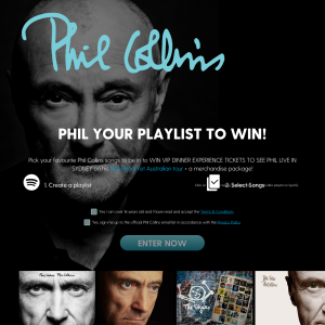 Win VIP Dinner Experience Tickets to see Phil Live in Sydney