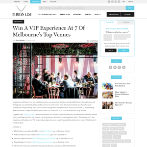 Win VIP experiences at 7 of Melbourne's top venues! - The Urban List