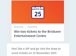 Win a VIP Package at the Brisbane Entertainment Centre