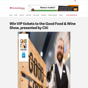 Win VIP tickets to the Good Food & Wine Show