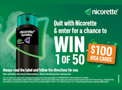 Win 1 of 50 $100 VISA Cards - Nicorette ANZ