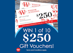 Win 1 of 10 $250 Vouchers - Wisdom Activities