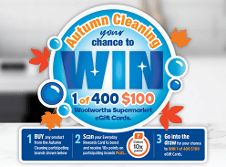 Win 1 of 400 $100 Woolworths Gift Cards