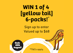 Win 1 of 4 X 6-Pack of Yellow Tail Wine