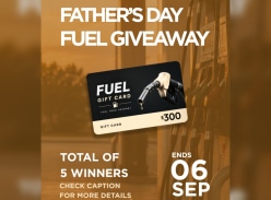 Win 1 of 5 X $300 Fuel Gift Cards - RubberTree
