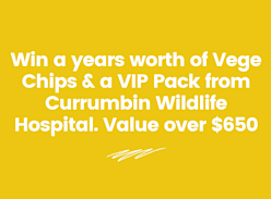 Win a Year's Supply of Vege Chips & Currumbin Wildlife Hospital VIP Pack