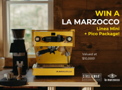 Win a Yellow La Marzocco Linea Mini Coffee Machine & a Black Pico Grinder - StreetSmart Australia