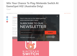 Win your chance to play Nintendo Switch at GAMESPOT HQ! (Flights & Accommodation NOT Included)