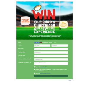 Win your child a SupeRugby Experience