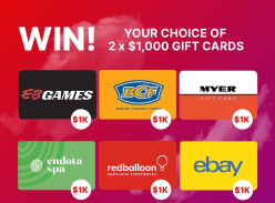 Win Your Choice of 2 x $1,000 Gift Cards