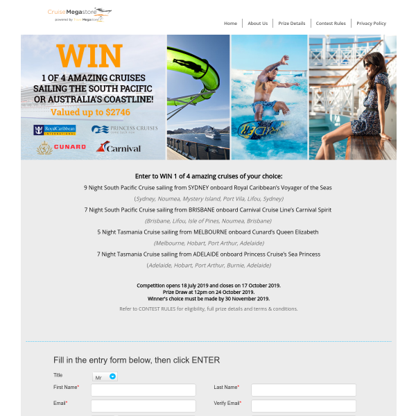 Win Your Choice of South Pacific or Tasmania Cruise for 2