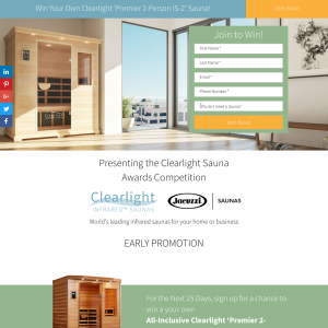 Win Your Own Clearlight ‘Premier 2-Person IS-2’ Sauna