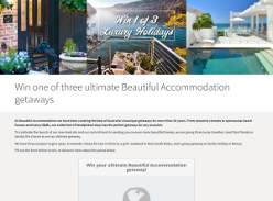 Win your ultimate 'Beautiful Accommodation' getaway! (Flights NOT Included)