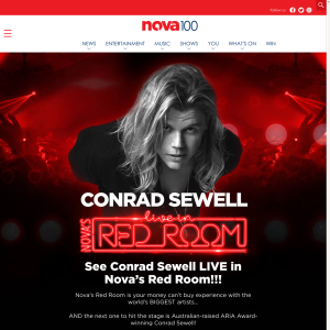 Win your way to Nova’s Red Room with Conrad Sewell