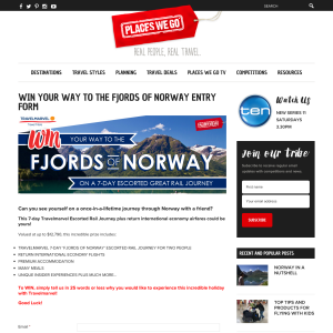 Win your way to the Fjords of Norway